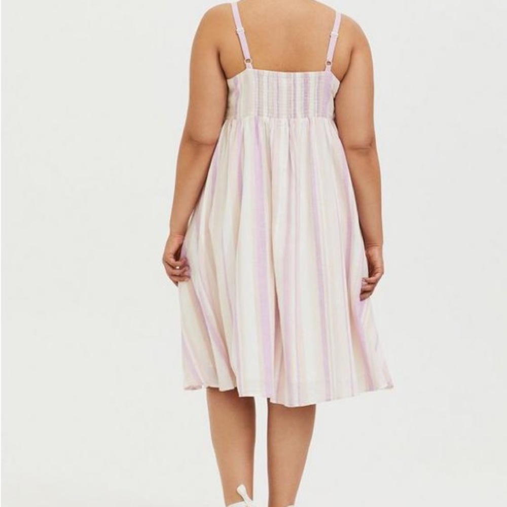 Like New! Torrid Midi Linen Button-Front Dress Si… - image 3